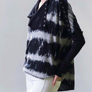 Raw Earth Wild Sky Cowl Neck Sweatshirt Boho Organic Cotton Hippie Chic Coast S